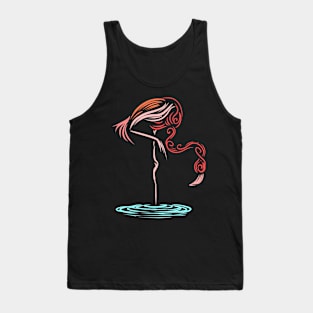 A flamingo standing in water mandaly style Tank Top